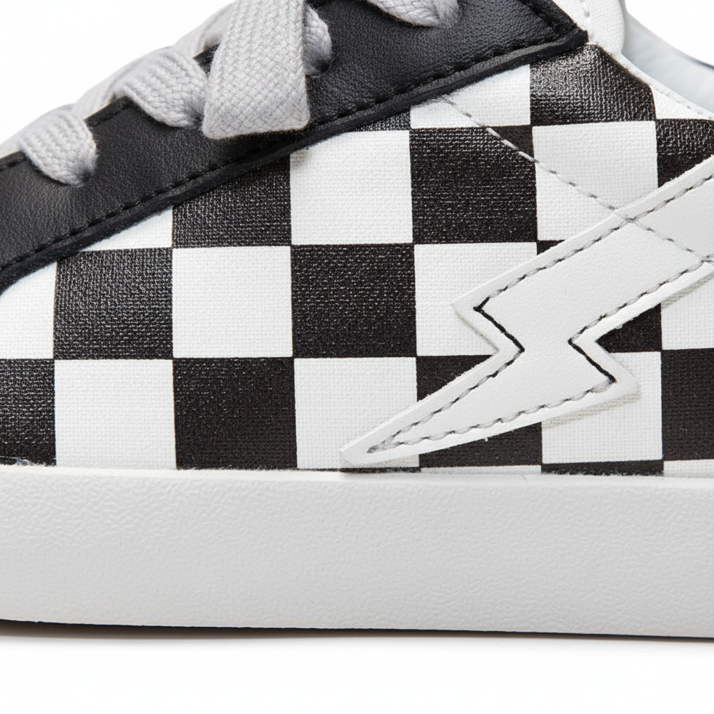Mason Checkered Lightning Bolt Sneakers