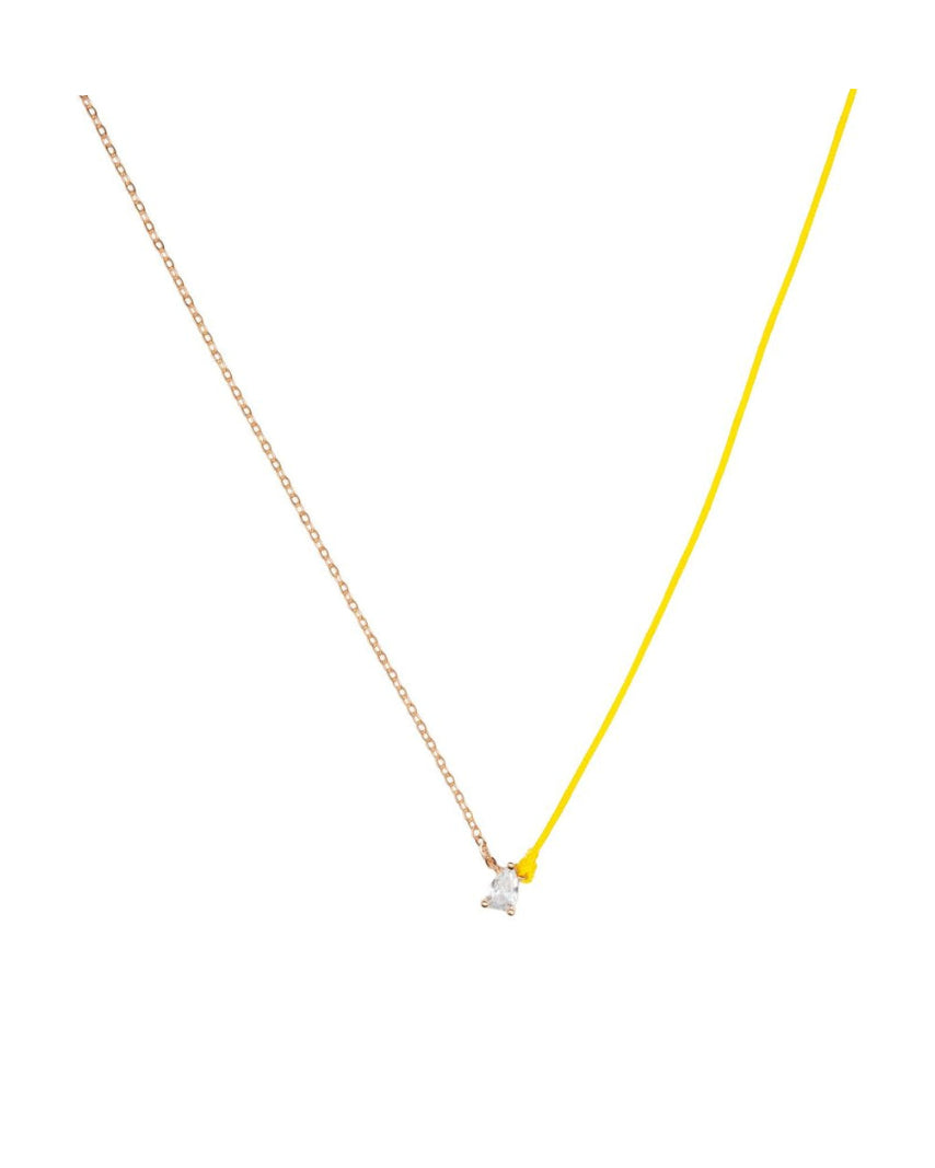 Romantic Love Heart Round Raindrop Oval Charm Necklace - Yellow image