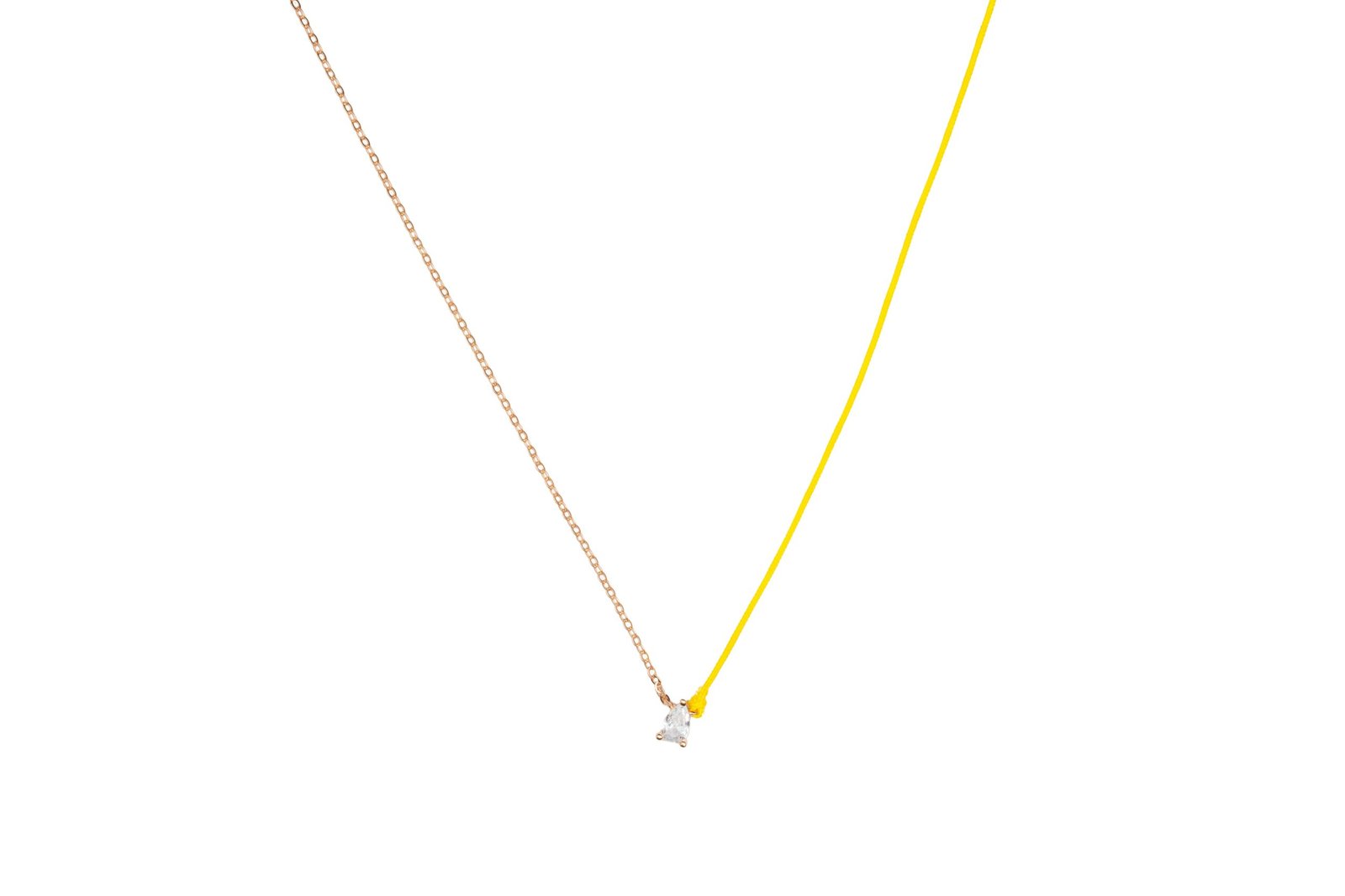 Romantic Love Heart Round Raindrop Oval Charm Necklace - Yellow image