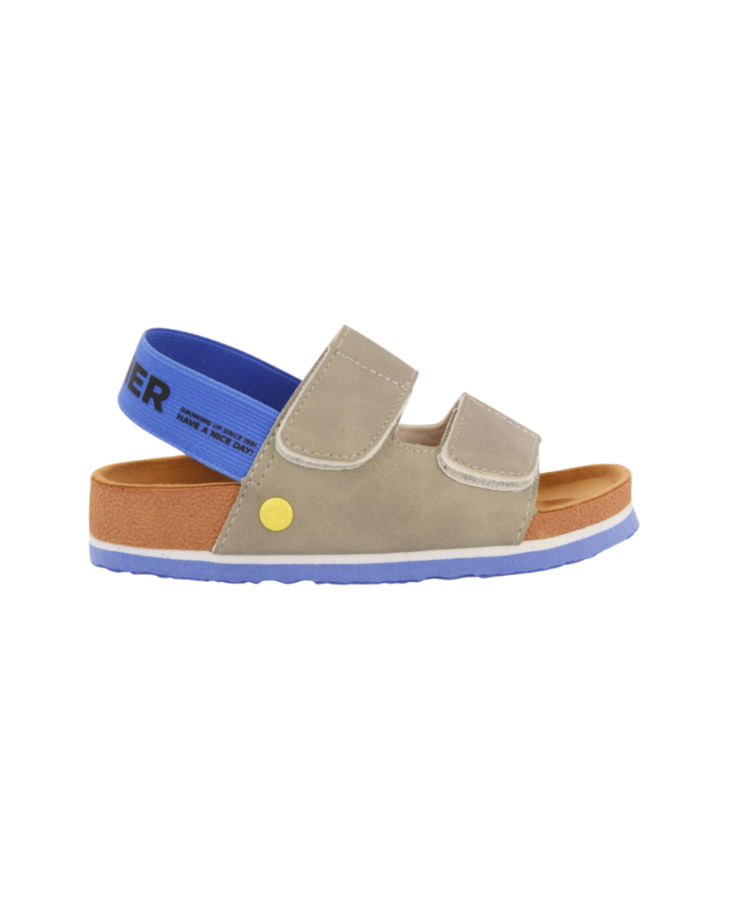 Courgis Boys Tan Footbed Sandals With Orange Details And Text image 6