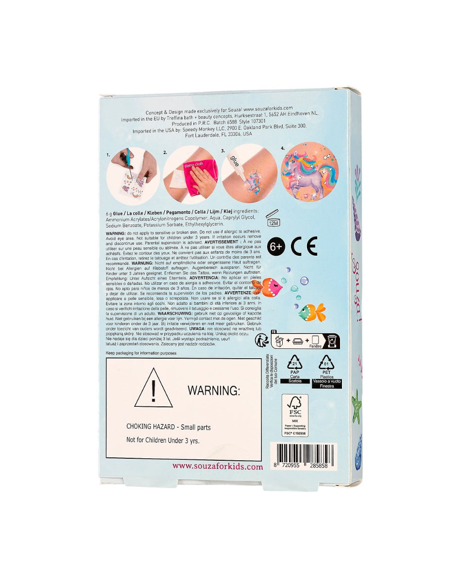 Temporary glitter tattoo mermaid image 2