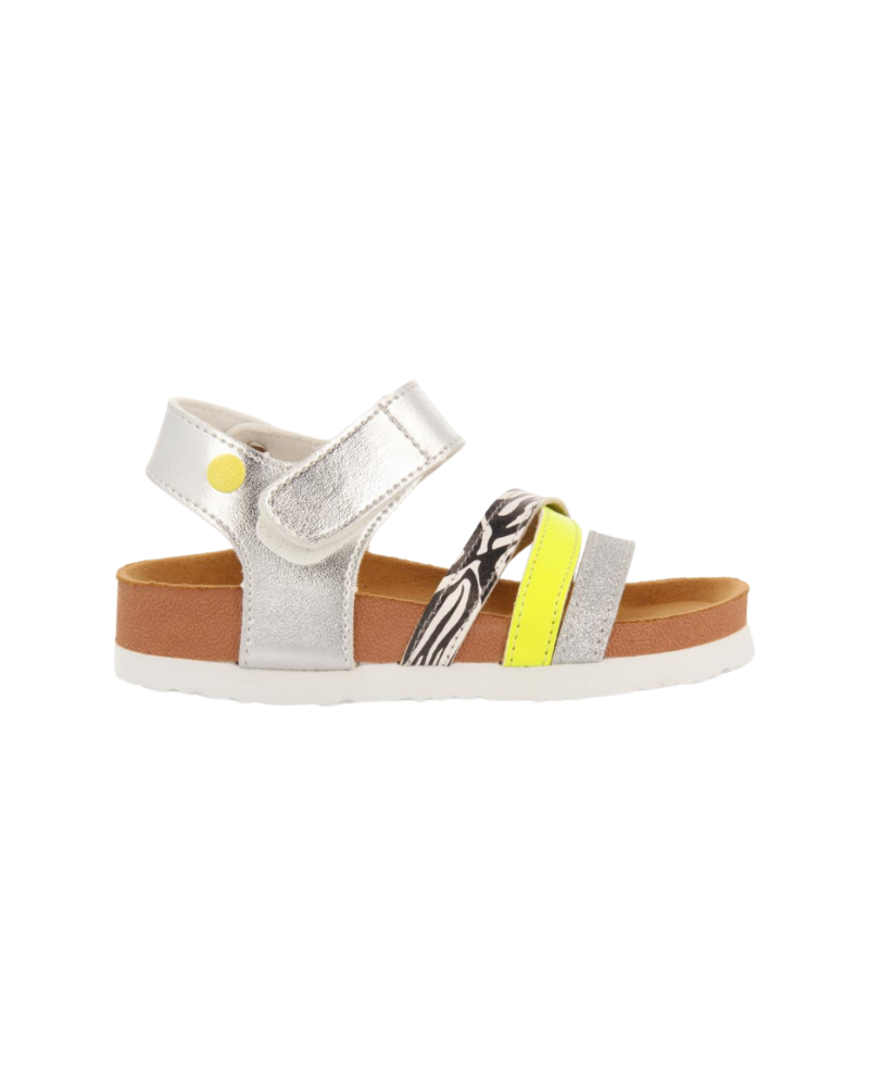 Itinga Girls Silver Footbed Sandals With Glittery Details image 2