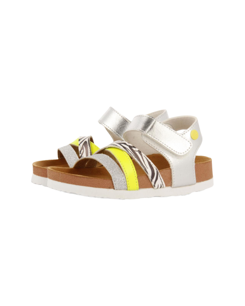 Itinga Girls Silver Footbed Sandals With Glittery Details image 0