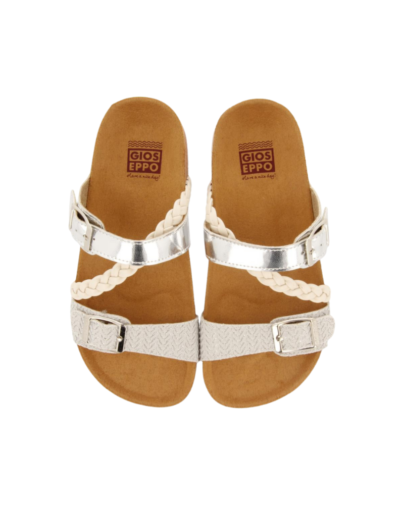 Macasar Girls Silver Footbed Sandals image 2