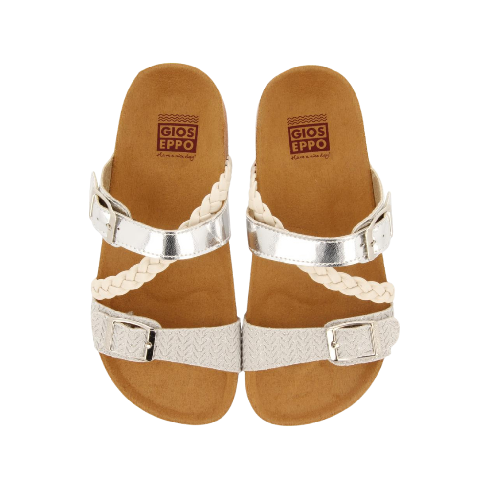 Macasar Girls Silver Footbed Sandals image 2
