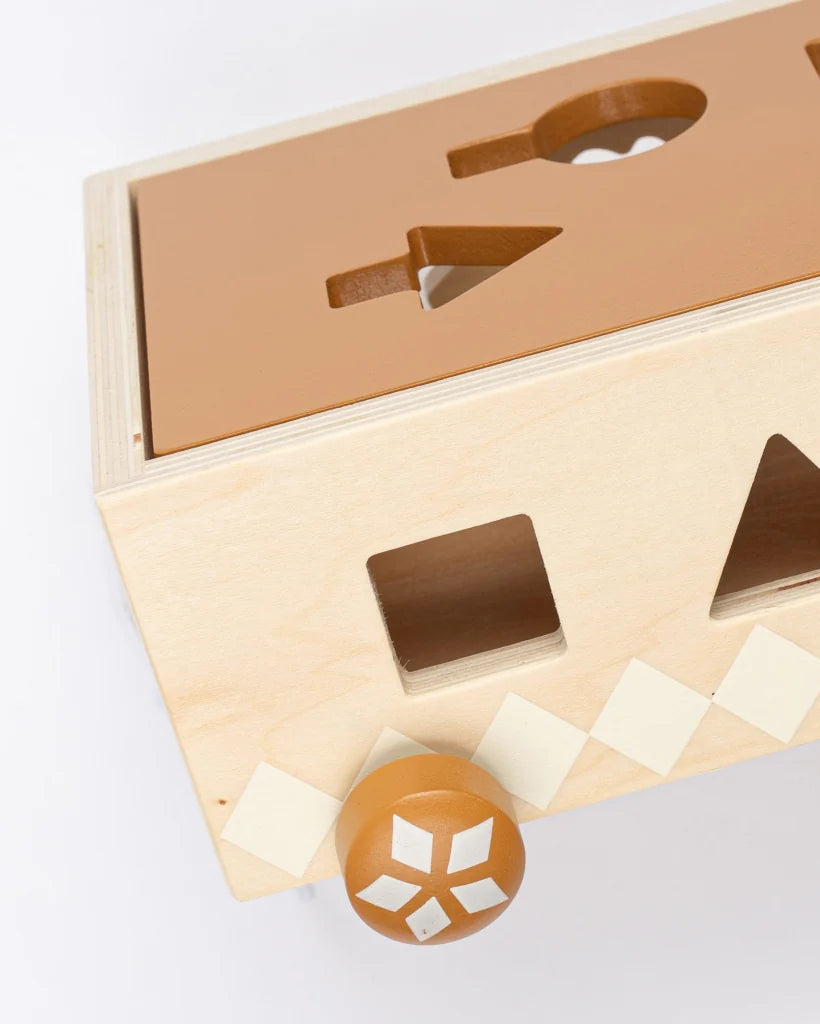 Shape Sorter Pull Cart - Wood image 1