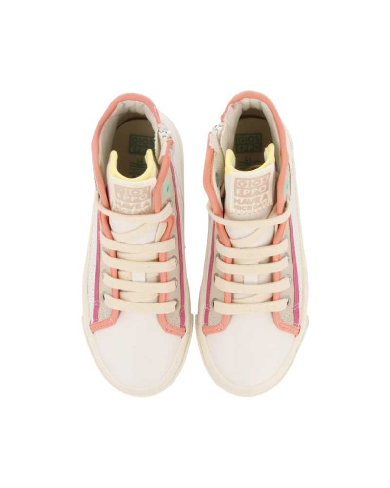 Lajinha Girls White Boot Sneakers With Colourful Details image 2