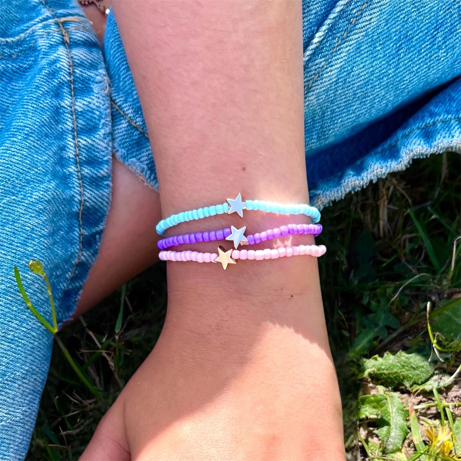 Set of 6 elastic star bracelets image 3