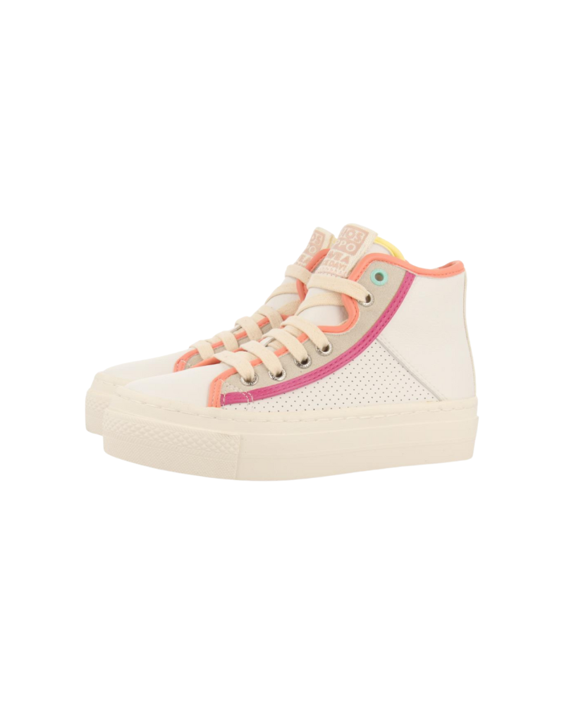 Lajinha Girls White Boot Sneakers With Colourful Details image 0