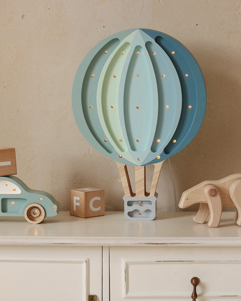 Hot Air Baloon Lamp Blue Rainbow image 0