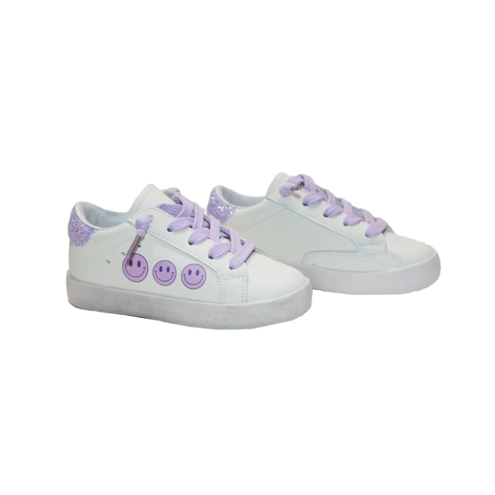 Violet Smiley Face Sneakers - 29 image