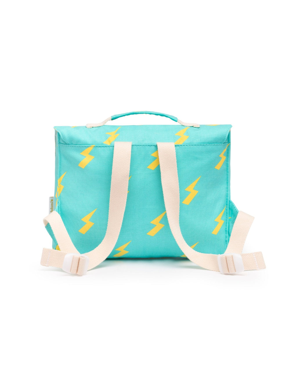 The Yellow – Blue Lightning Bolt Pattern Cotton Satchel image 2