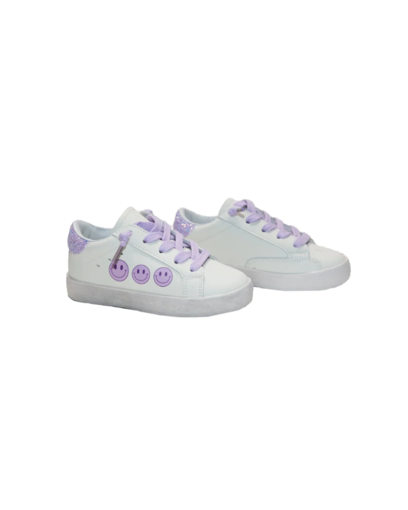 Violet Smiley Face Sneakers image 0