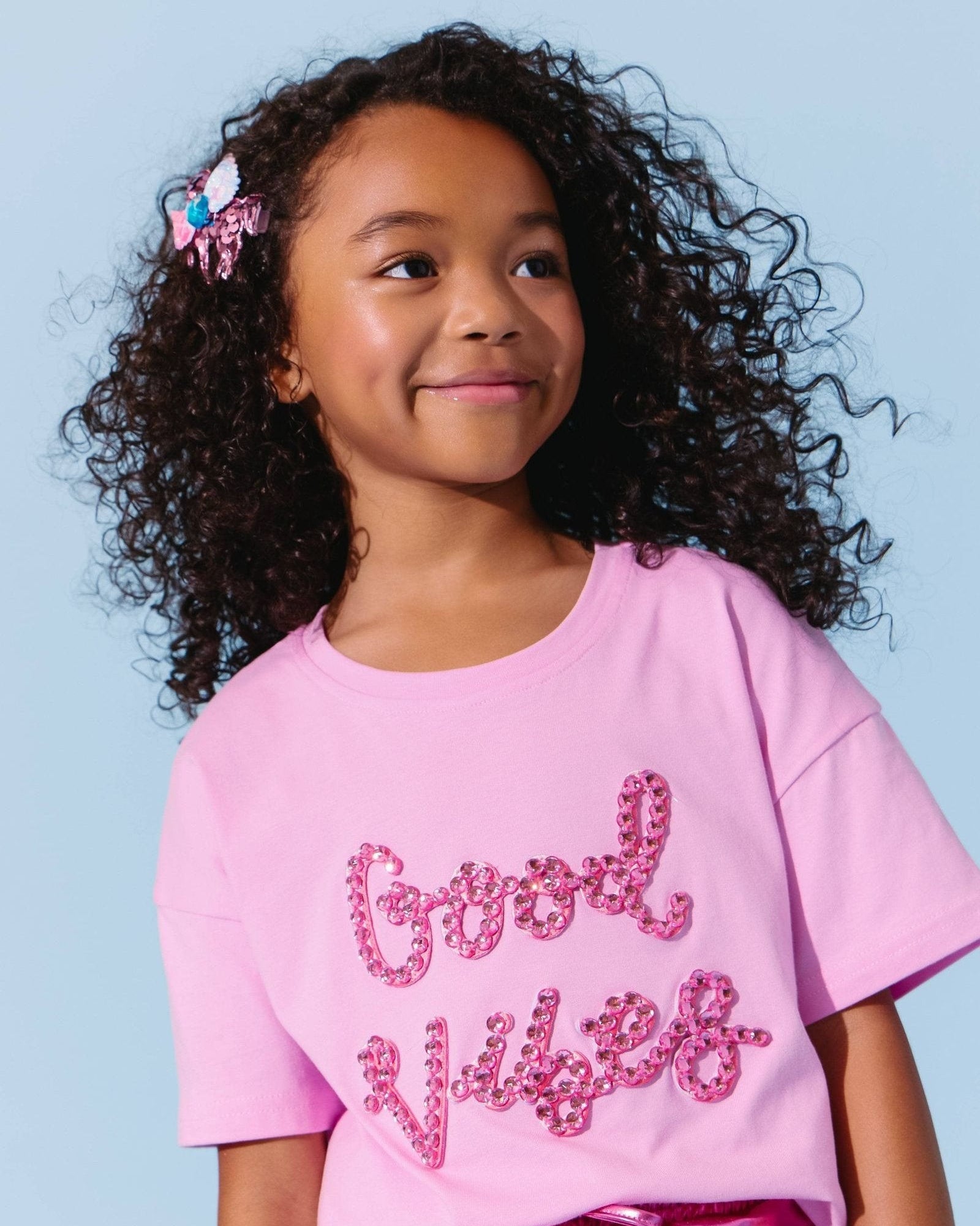Pink Crystal Good Vibes T-shirt   image 0