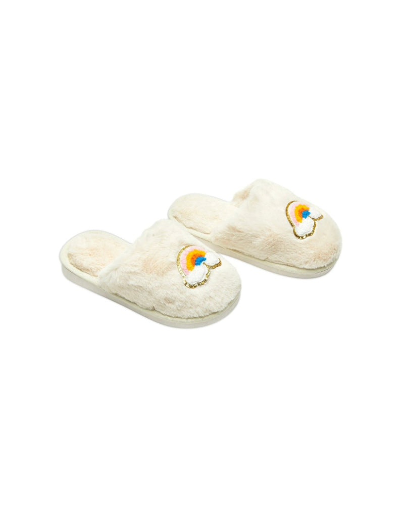 Cali Rainbow Fuzzy Slippers image 1