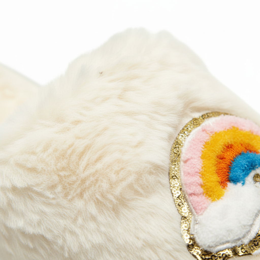 Cali Rainbow Fuzzy Slippers