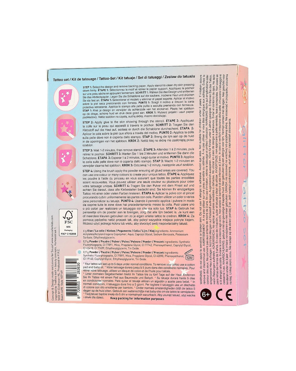 Glitter tattoo set unicorn image 2