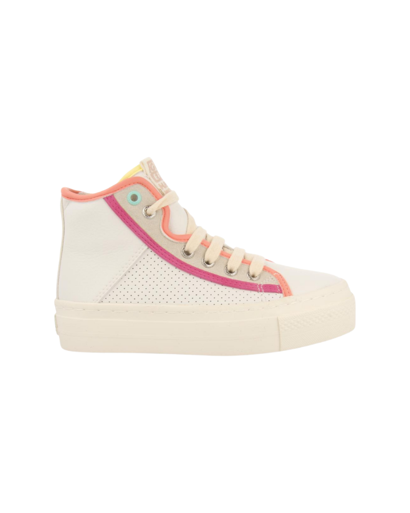 Lajinha Girls White Boot Sneakers With Colourful Details image 1