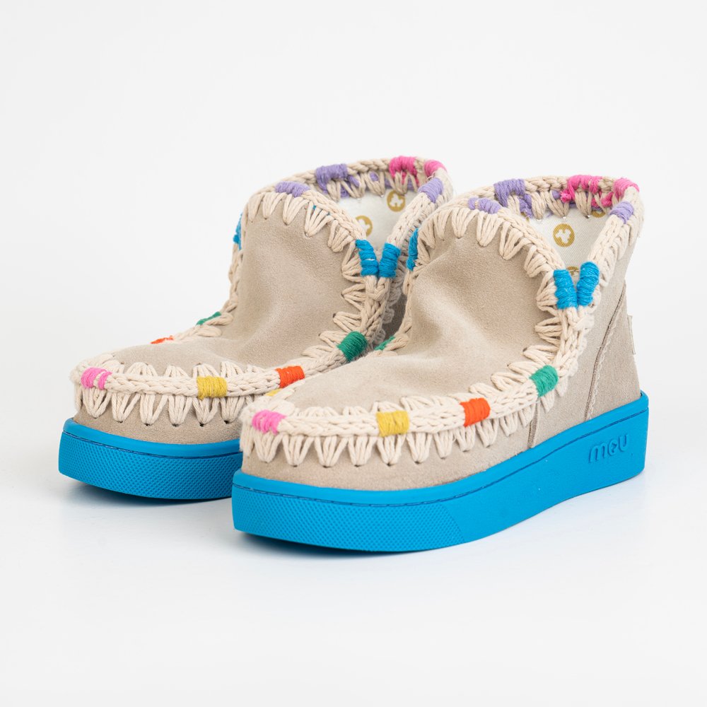 Summer Eskimo Sneaker Kid Multicolor Stitching - Turquoise, 31 image
