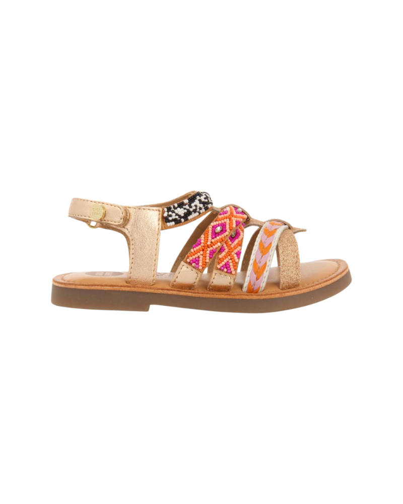 Caucaia Girls Leather Sandals With Thin Multicoloured Straps image 3