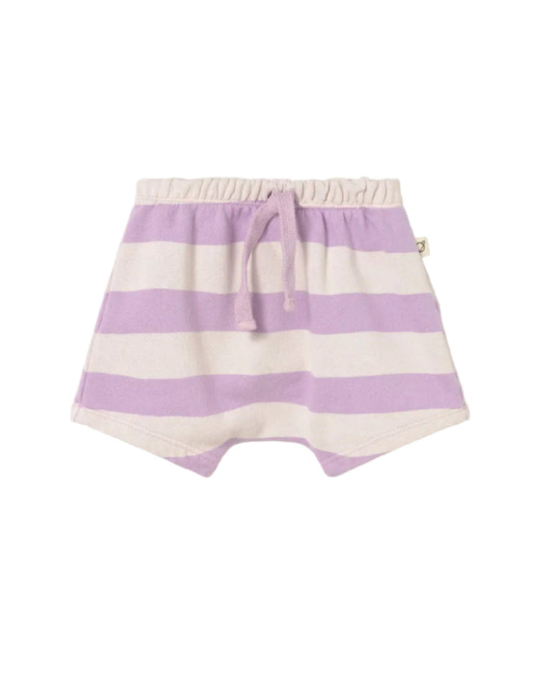 Striped Cotton Fleece Baby Shorts