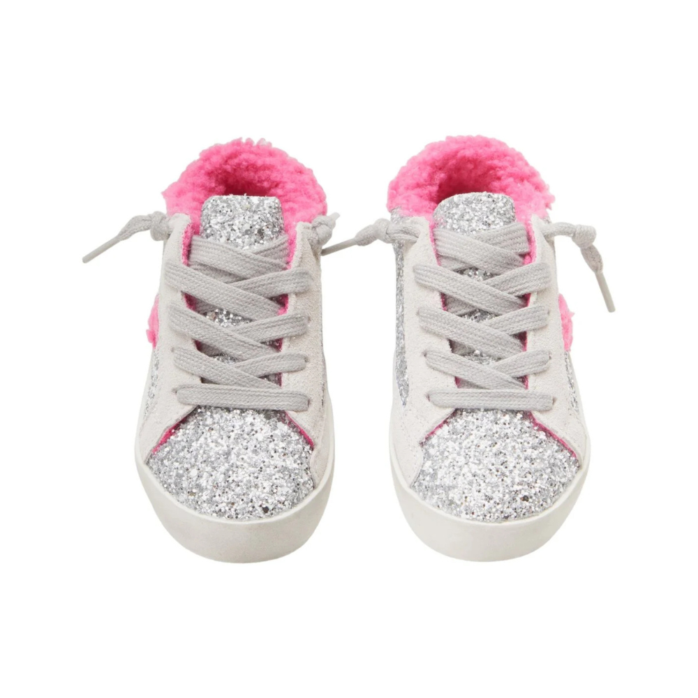 Ivy Glitter Fuzzy Bolt Sneakers-Pink-2