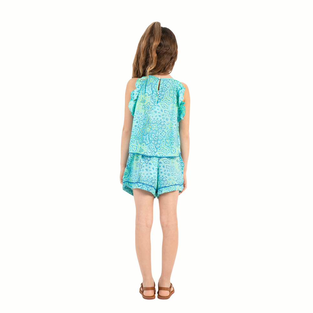 Short Rachel V Kids-Turquoise-2