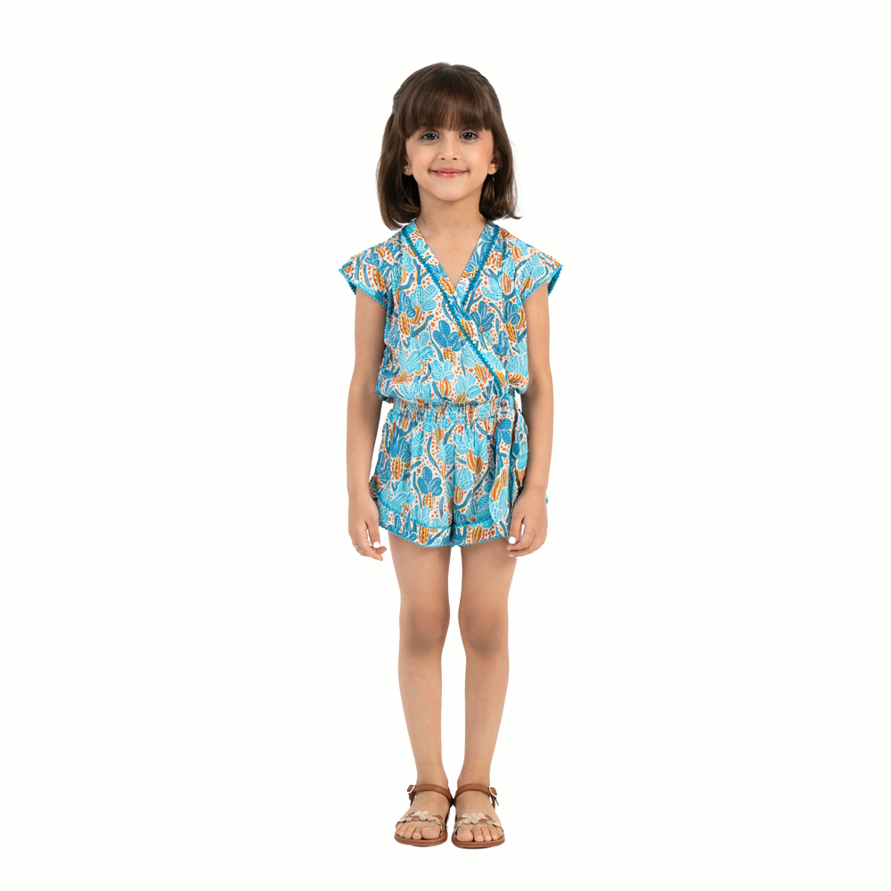 Short Jumpsuit Anaik V Kids Blue-Blue-2