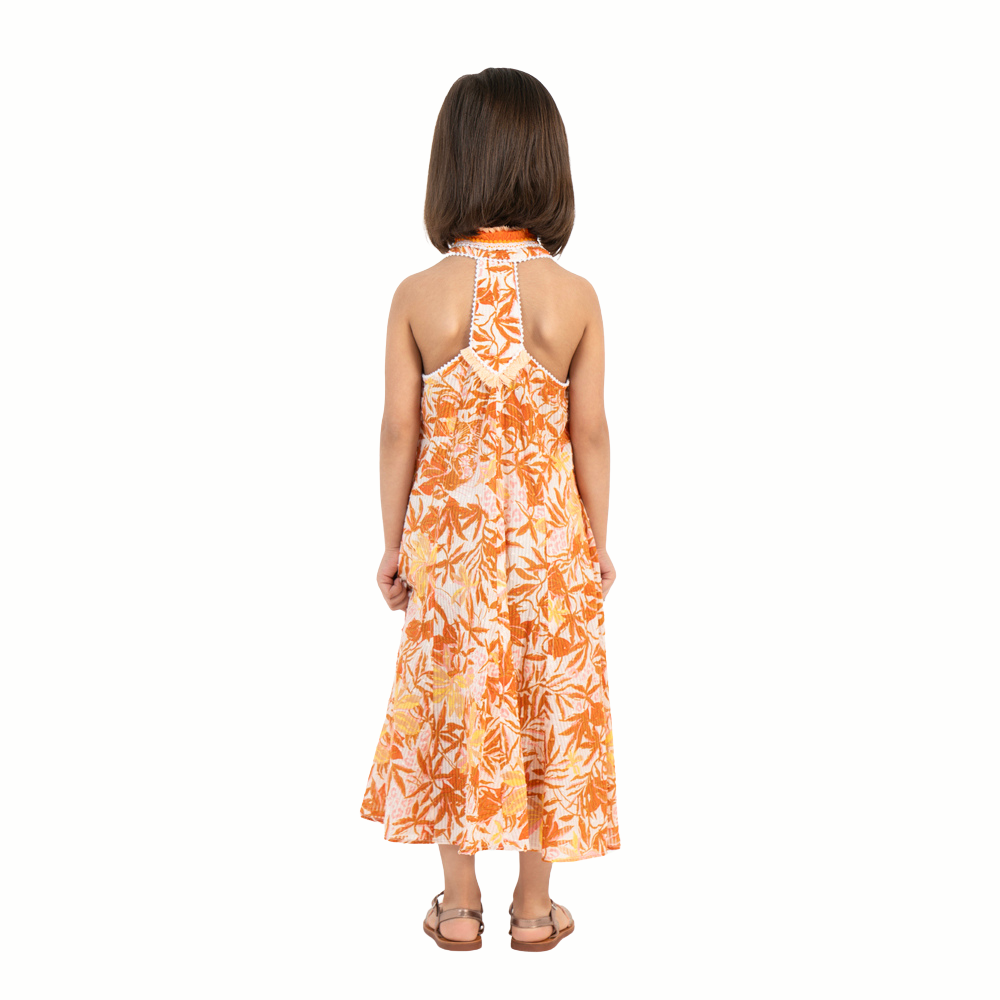 Long Dress Nava Ct Stripe Kids Gold Orchid-Orange-2