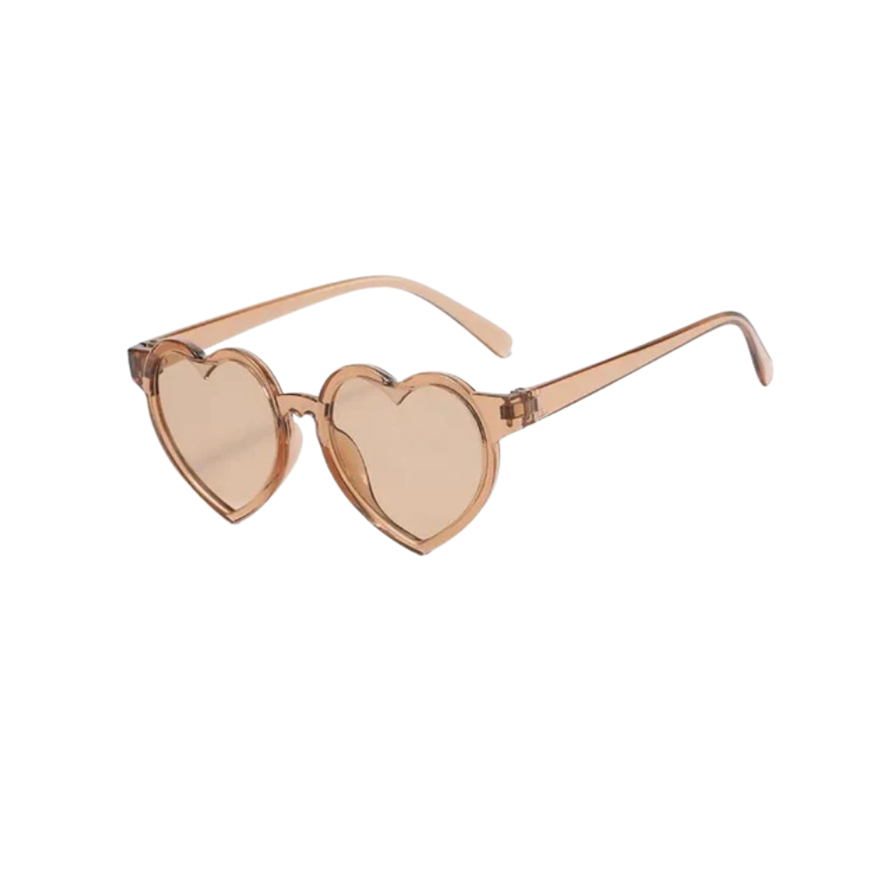 Heart Clear Brown Sunglasses-Brown-1