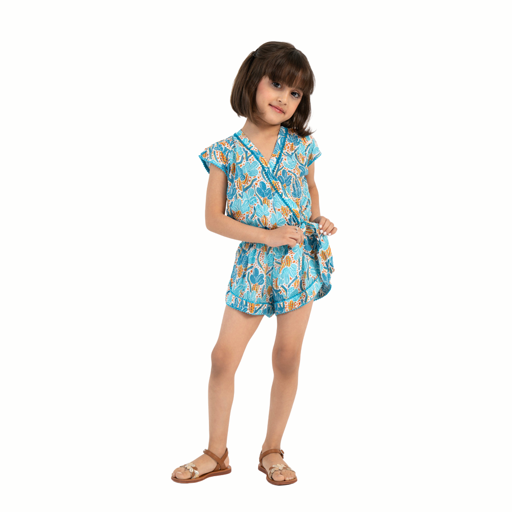 Short Jumpsuit Anaik V Kids Blue-Blue-3