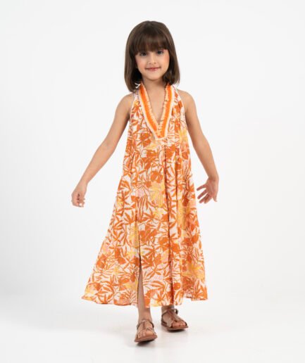 Long Dress Nava Ct Stripe Kids Gold Orchid