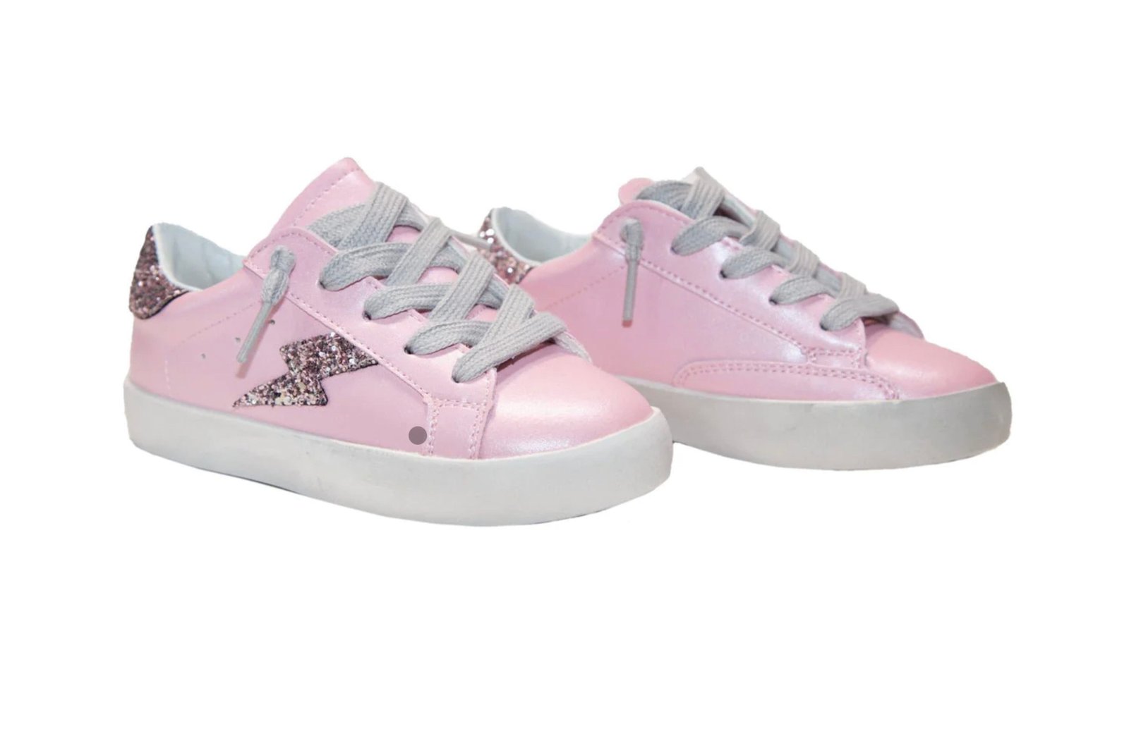 Rose Glitter Lightning Bolt Sneakers