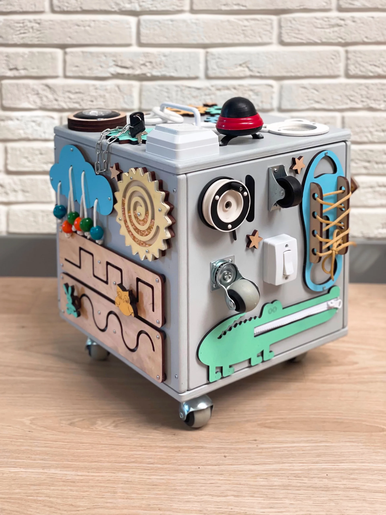 Busy Cube & Storage For Toys-Wooden-3