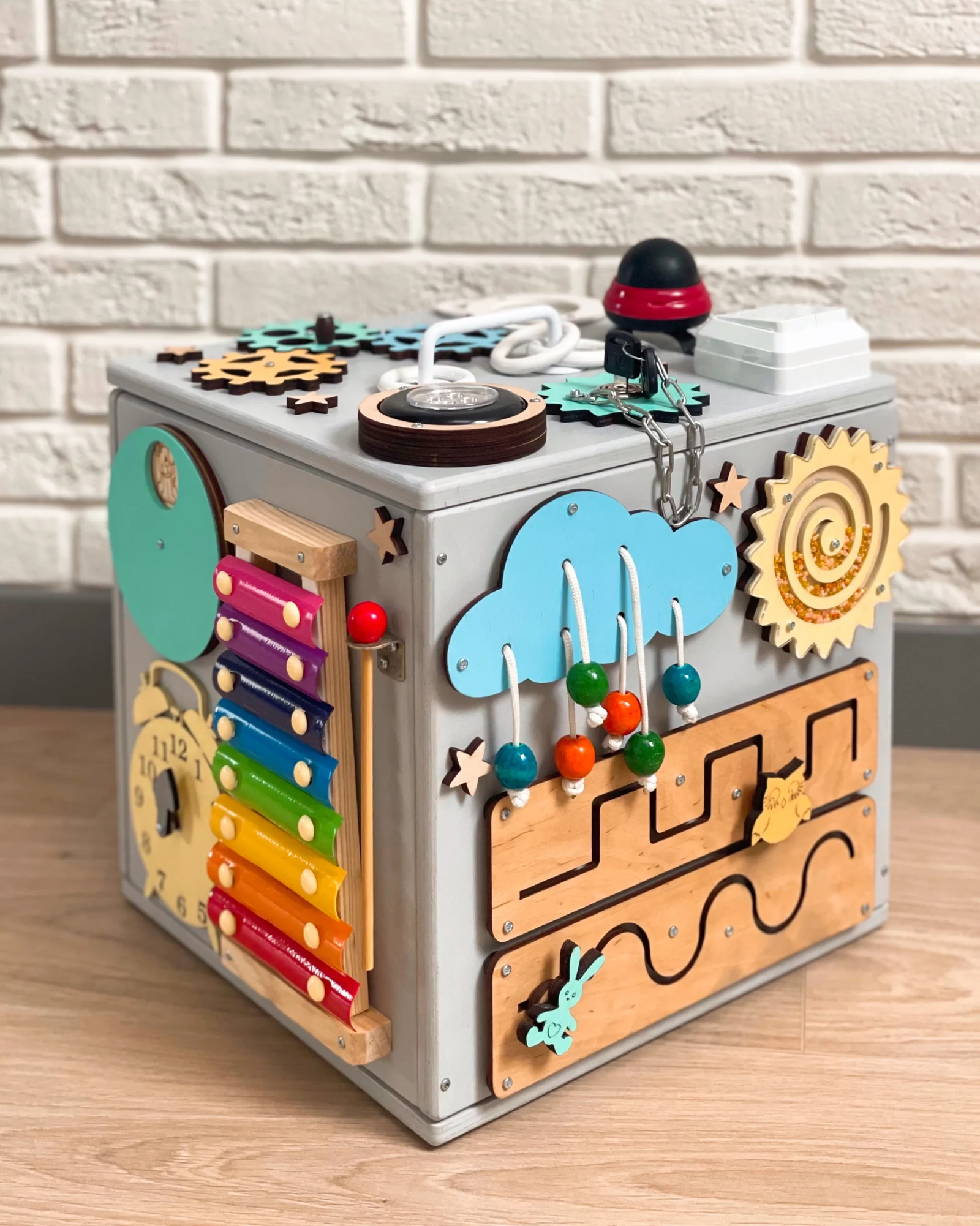 Busy Cube & Storage For Toys-Wooden-4