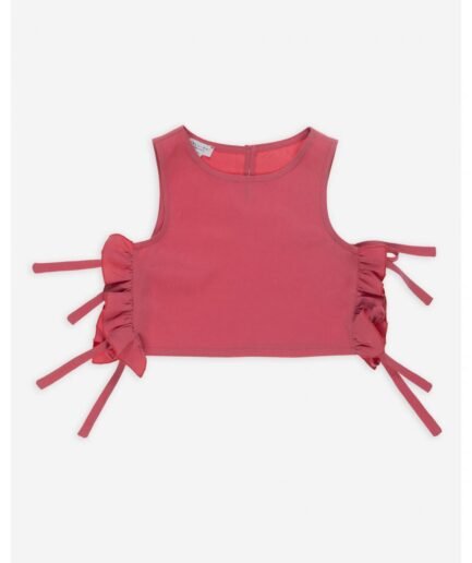 Top With Bows In Tencel & Linen Azalea