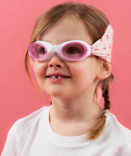Cherry Headband Pink Background