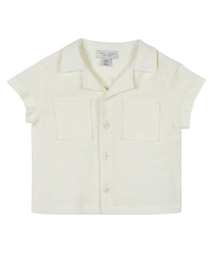 Linen Shirt with Pockets Ecru