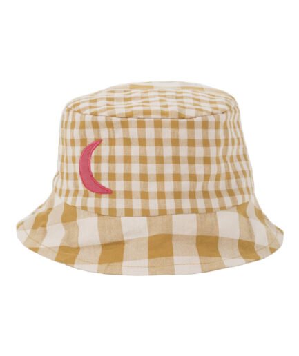 Summer Hat Seersucker Caramel & Skin