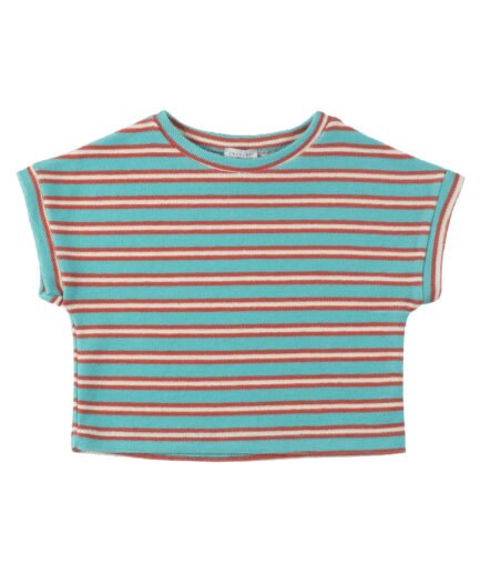 T-Shirt Japone Towel Stripes Turquoise
