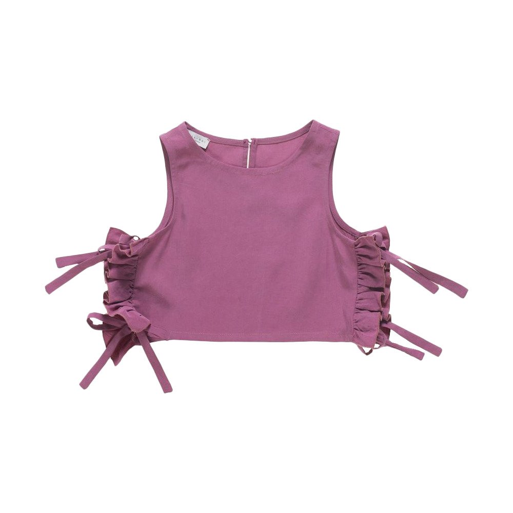 Top With Bows In Tencel & Linen Sangria-Purple-1
