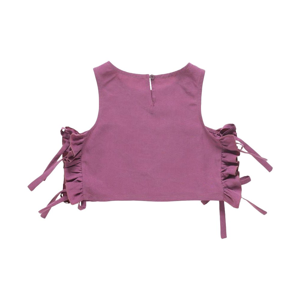 Top With Bows In Tencel & Linen Sangria-Purple-2