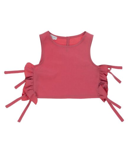 Top With Bows In Tencel & Linen Azalea