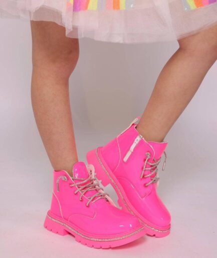 Hot Pink Crystal Boots