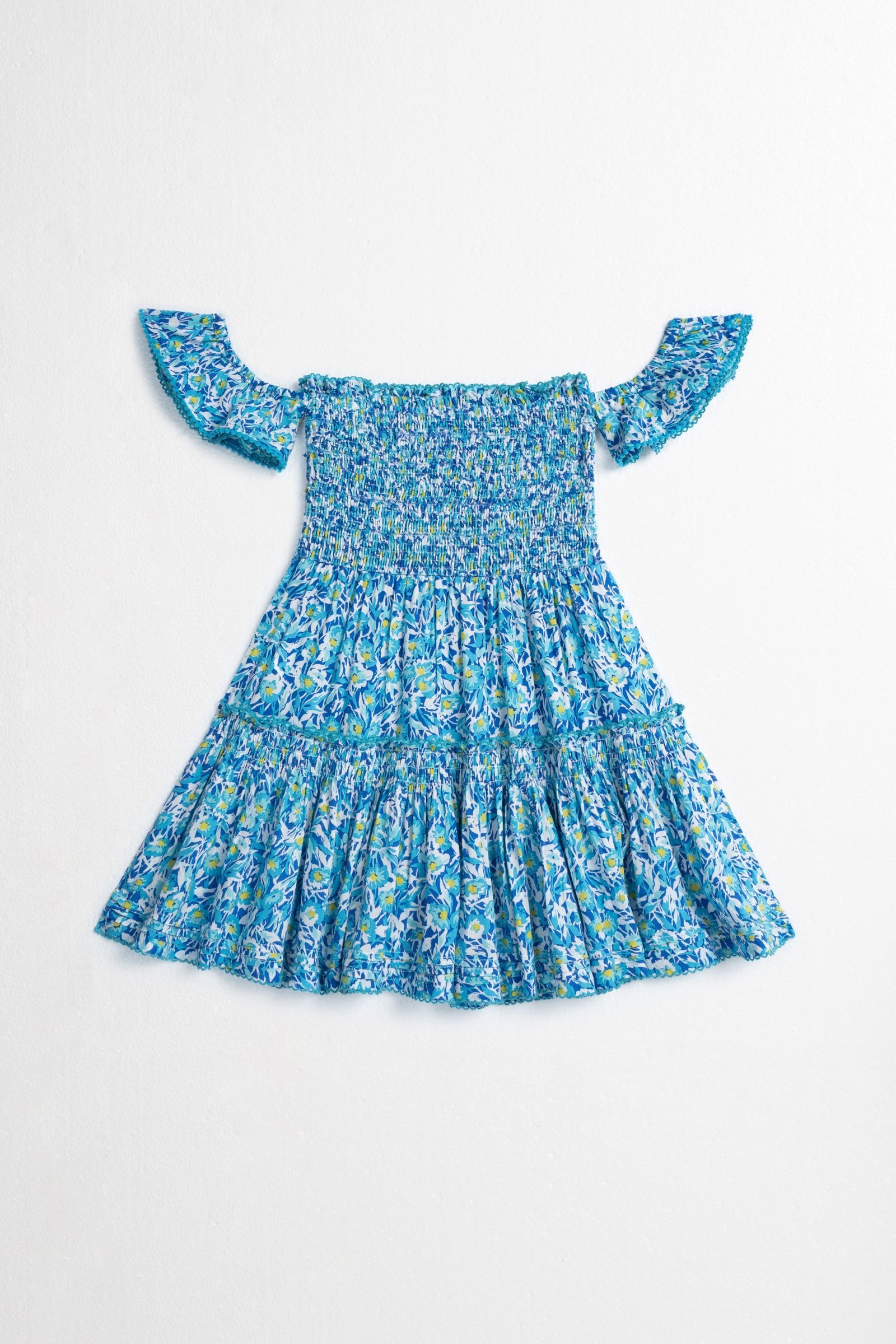 Mini Dress Aurora V Kids Blue Ocean Flowers-Blue-5