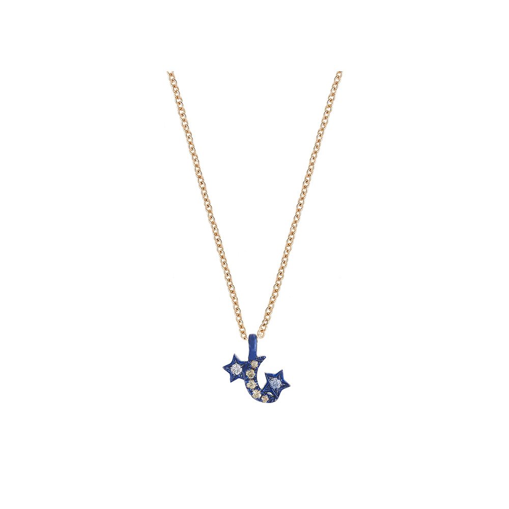 Midnight Lunar Cluster Necklace-Blue-1