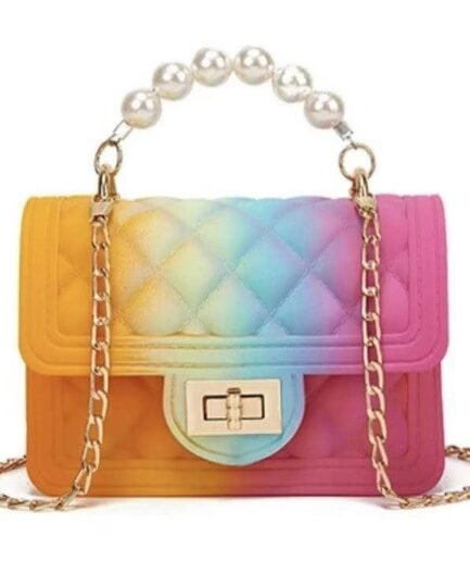 Mini Tie Dye Coco & Pearls Purse  - Orange