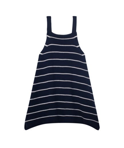 Navy Striped Knit Dress