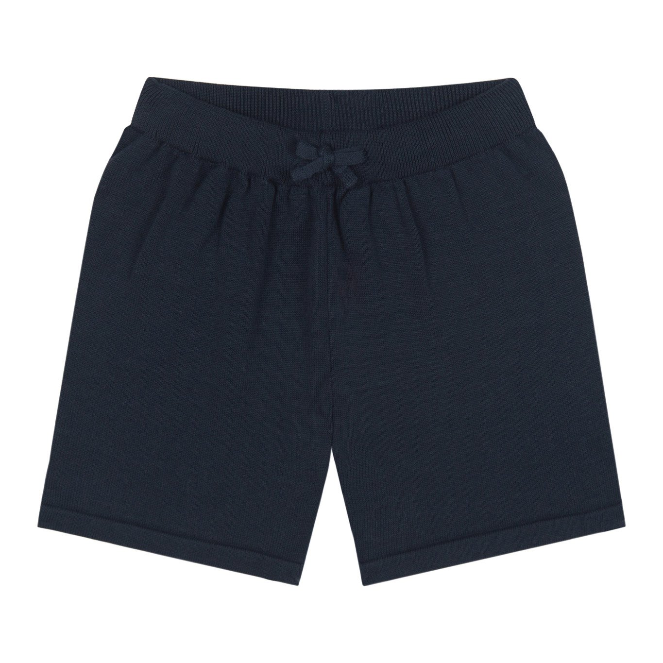 Navy Striped White Knit Short Set-Multicolor-0001B_PJ_28036_4