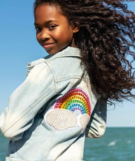 Rainbow Pearl Denim Jacket 